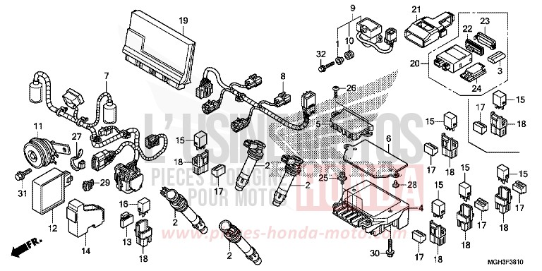 SUB HARNESS for VFR1200X Dual Clutch DARKNESS BLACK METALLIC (NH463) from 2013